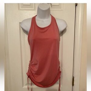 Athleta Womens Coral Pink Racerback Ruched Tank Top Size XS